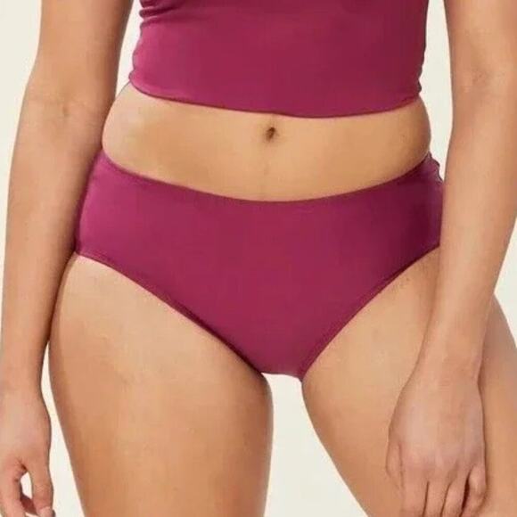 NWT Andie Swim Plum Purple Hipster Bikini Bottom Small 90s Low Rise Beach Summer - Picture 1 of 9